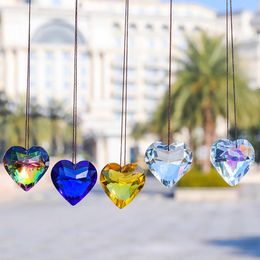 Suncatcher Heart Crystal Window Wind Chimes Hanging Pendant Home Curtain Outdoor Garden Hanging Ornament Decoration