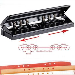 Adjustable 6 Holes Paper Puncher Loose-leaf Punching Machine Paper Holder DIY Notebook Scrapbook Diary Office Binding Supplies