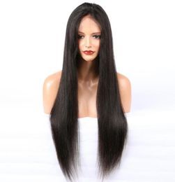 Human Hair front hd Lace Wig Silky Straight Pre Plucked Hairline Brazilian indian malaysian Virgin Full Lace Wigs 150 Density 10a99436466