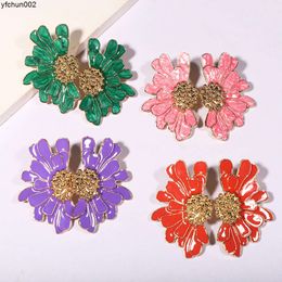 New Earrings Alloy Flower Female Style Pattern Earring Jewelry Uksc