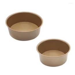 Baking Moulds 2Pcs 6/8 Inch Golden Metal Round Chiffon Cake Pan With Removable Bottom Oven Bread Mold DIY CNIM