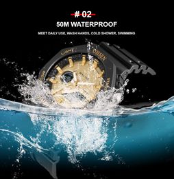 Outdoor Sport Digital Watch Men Dual Time Waterproof Military Wristwatch Black Tactical LED Quartz Watches Clocks Reloj hombre