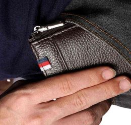 Mens Genuine Leather Wallets 2021 RFID Walletts Luxury Design Card Bolder Business Classic Key Coin Clutch Zipper Pocket Bags G1103056604