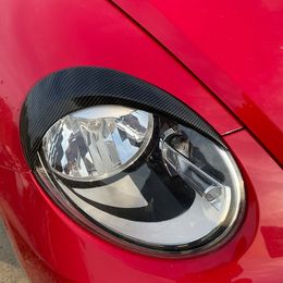 Gloss Black Headlight Eyebrow Trim Cover Head Lamp Light Eyelids Eyelash Sticker For Volkswagen VW Beetle 2012-2018 Accessories