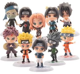 10 pezzi di figura di figura anime giocattoli sasuke kakashi sakura gaara pvc action figure toys collection bambolo dambolo mx2003199408715