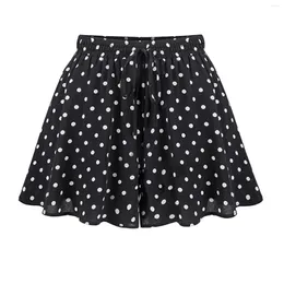 Casual Dresses Elastic High Waist Culottes Women's Bohemian Printed Beach Summer Plus-size Dot Polka Print Skirt