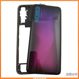 For OPPO Realme 6 Pro RMX2061 RMX2063 Full Housing Phone Middle Frame Housing Cover With Rear Glass Battery Door Replace