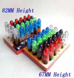 Glass Bottle Snuff Bullet Box Dispenser Snuffer Smoking Tool Accessories 53mm 67mm 82mm Height Acrylic Snorter Rocket Sniffer8619011