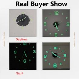 Creative DIY Wall Clock Stickers Simple Luminous Digital Clock Silent Study Living Room Punch-Free New Home Decor Design