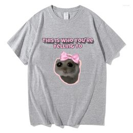Women's T Shirts 2024 Sad Hamster Kawaii Letter Print T-shirt Fashion Cotton Round Neck Tee-shirt High Quality Casual Graphic Unisex Top