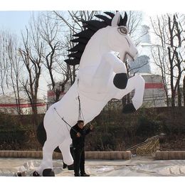 Latest Design Inflatable White Horse 8m length (26ft) with blower Air Blown Animal Mascot Kick The Hoof For Advertising