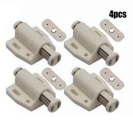 4pcs Single Magnetic Pressure Push To Open Touch Latch Cabinet Cupboard Doors Latch For Double Doors Furniture Hardware