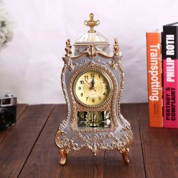 Vintage Royalty Sitting Room Desk Imperial Furnishing Creative Sit Pendulum Clock Desk Alarm Clock Vintage Clock