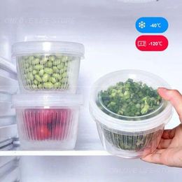 Storage Bottles Fresh Keeping Box With Lid Plastic For Fruit Vegetable Refrigerator Food Reusable Kitchen Sealed Portable