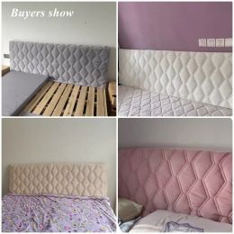 Thicken Quilted Bed Head Cover All-inclusive Plush Headboard Cover Girl Bedroom Solid Color Bed Back Protector Covers Home Decor