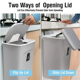 7/ 9L Wall Hanging Garbage Cans Slide Cover Dustbin Bathroom Toilet Garbage Storage Recycle Rubbish Bin Kitchen Accessories