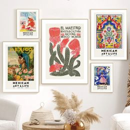 Mexican Artlife Oaxaca Wall Pop Art Canvas Paintings Nordic Posters and Prints Wall Pictures for Living Room Mexico Style Decor