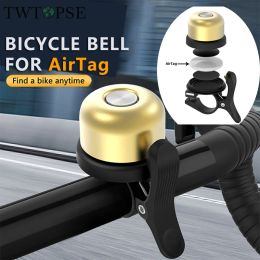 TWTOPSE Bicycle Bell AirTag MTB Bike Anti-loss Device Bell Built-in Anti-theft Positioning Locator Brass Bell Cycling Equipment