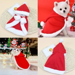 Dog Apparel 2024 Cat And Christmas Pet Clothing Winter Cloak Crossdressing Role Playing Pullover Santa Claus