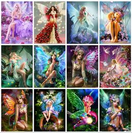 Fantasy Butterfly Fairy Diy Diamond Painting Mosaic Elves Girl Full Square/Round Embroidery Flower Cross Stitch Kit Home Decor