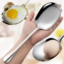 Spoons Large Stainless Steel Soup Spoon Long Handle Flatware Home Public Scoops Tablespoons Kitchen Tableware Cooking Utensils