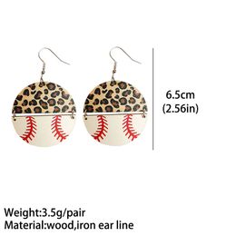 European Leopard Patch Earrings Semicircular Patch Baseball Basketball Volleyball Leopard Sports Earrings Wholesale