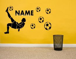 Football Player Silhouette Wall Stickers personalise Custom Name Number soccer Boy Bedroom Home Decor New Design poster5978275
