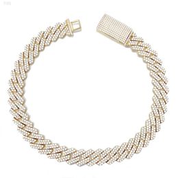 2024 10k Real Solid Gold Yellow Gold Iced Out Lab Diamonds Hip Hop Moissanite Mens Cuban Chain