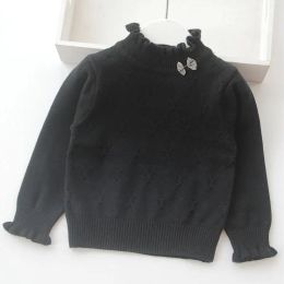 New Girls Sweater Spring Autumn Children Knitted Clothes Solid Pullover Sweater For Girls 3-11Y BC744