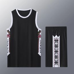 American Style Men Plus Size Baggy Basketball Jersey Suit Customise School College Team Training Basketball Uniform Sportswear