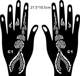 Hot New Temporary Tattoo Stencils Lace Transfer Black Henna Hand Arm Leg Feet Tattoo Decal Henna Stickers Art Face Paints