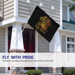 Flag Queen Band Banner Custom Flag for Porch Garage Front Decor Halloween Decorations for Home Outdoor