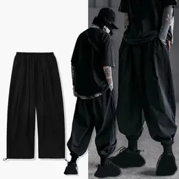 Men's Pants Drawstring Waist Japanese Style Bloomers With Crotch Elastic Soft Breathable Harem For Hop Streetwear