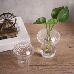 Vases Living Room Plant Transparent Hydroponic Bottle Hydroponics Mushroom Glass Vase Flower Table