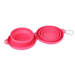 Thickened TPE Folding Silicone Pet Bowls Outdoor Pet Double Bowls Tableware Wholesale Pet Supplies Portable Dog Bowls