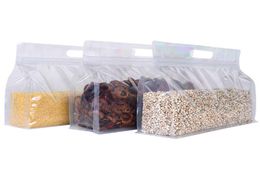 Bottom Flat Grade Transparent Laminated Plastic Zip Lock Food Packaging Bag with Handle1216195