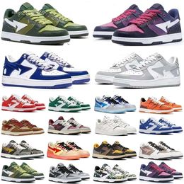 2024 Designer Sta Bapestask8 Casual Shoes S8 Low Men Women Patent Leather Blac White Abc Camo Camouflage Sateboarding Sports Bapely Sneaers Trainers Outdoor uflage