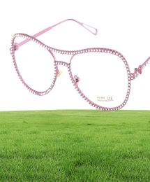 clear lens glasses New sunglasses ladies trend flat mirror New rhinestone ladies trend flat mirror Europe and America Big brand an1541276
