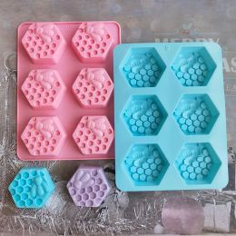 Silicone Hexagonal Bee Soap Mould for Handmade DIY Clay Wax Sheets Easy Release Non-Stick Plaster Craft Candle Making Mould