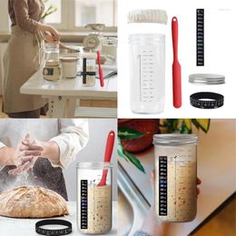 Baking Tools KX4B Sourdough Starter Glass Jar Set Container With Accessories Perfect For Bread Making