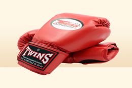 8 10 12 14 Oz Twins Gloves Kick Boxing Gloves Leather Pu Sanda Sandbag Training Black Boxing Gloves Men Women Guantes Muay Thai2728942309