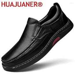 Casual Shoes Non-slip Fashion Mens Genuine Leather Men Loafers Handmade Male Footwear Outdoor Walking Slip-On Drive Flats