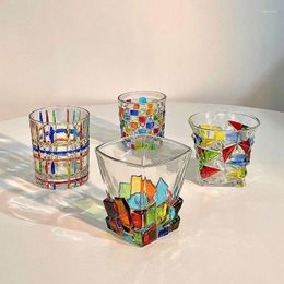 Wine Glasses European-style Colourful Whiskey Hand-painted Stained Glass Creative Painted Water Mother's Day Gift