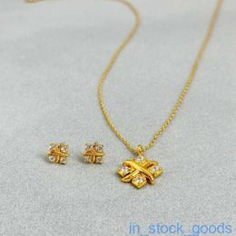 Top Grade Luxury Tifanccy Brand Designer Earring Trendy Mini Split Cross Zircon Earrings Necklace Cute and Versatile High Quality Designers Jewellery