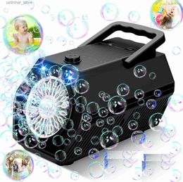 Sand Play Water Fun Bubble Machine Upgrade Bubble Blower 50000+ Bubbles Per Minute Automatic Bubble Maker Operated by Plugin or Batteries Portable L47