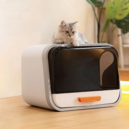 Large Space Cat Litter Box Splash-proof Cat Toilet Convenient Drawer Toilet Tray for Cat Stable and Durable Closed Cats Box