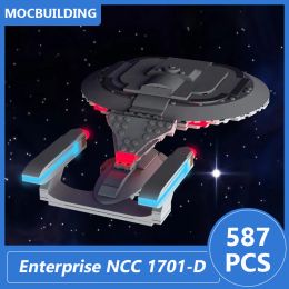 USS Enterprise NCC 1701-D Playset Model Moc Building Blocks Diy Assemble Bricks Space Educational Creative Xmas Toy Gifts 587PCS