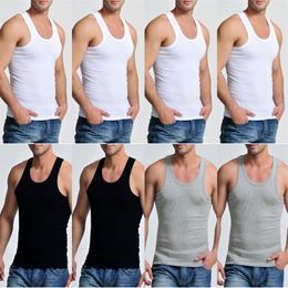 8 Pcs Cotton Mens Sleeveless Tank Top Solid Muscle Vest Men Undershirts O-neck Gymclothing Tees Tops Body Hombre Men Clothing 240411