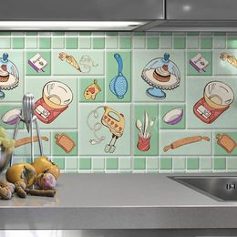 Kitchen oil-proof stickers high temperature resistant wall stickers waterproof moisture-proof self-adhesive cabinet wallpaper