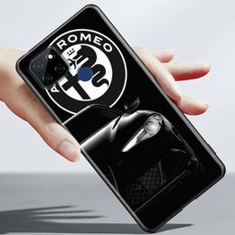 taly Car A-Alfa R-Romeo Phone Case For Realme 9 9I 8 8I 7 7I 6 5 C17 6S 5I 5S 6I Pro Narzo 4G 5G Black Soft Silicone Cover Funda